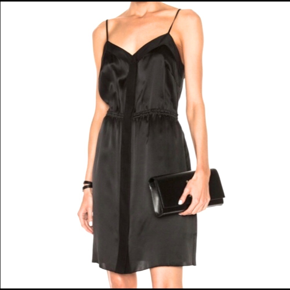 NWT ATM Black Silk Cami Dress